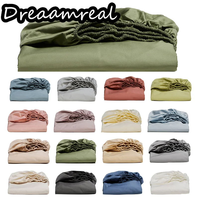

Dreamreal Egyptian Cotton Mattress Bed Cover (Pillowcase Can Buy) Luxury 1000TC Silky Fitted Sheet with Elastic Rubber Bedding