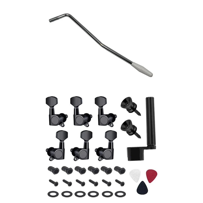 

1 Pcs Electric Guitar Single Tremolo Arm Bar & 1 Set Guitar String Tuning Pegs Keys Guitar Machine Heads Knobs