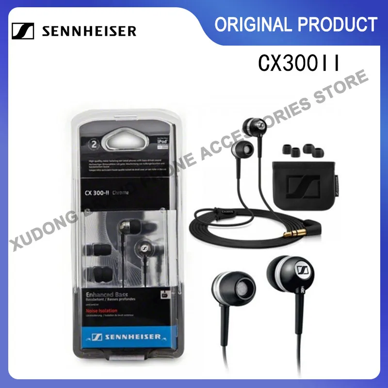 

Original Sennheiser CX300II 3.5mm Wired In Ear Earphone CX 300-II Precision Enhanced Bass Earbuds Headset HiFi Sport Headphone