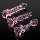 Стеклянный фаллоимитатор в форме розового цветка, вагинальная Анальная пробка, самоудобный мастурбатор, секс-игрушки для женщин, игрушки для взрослых