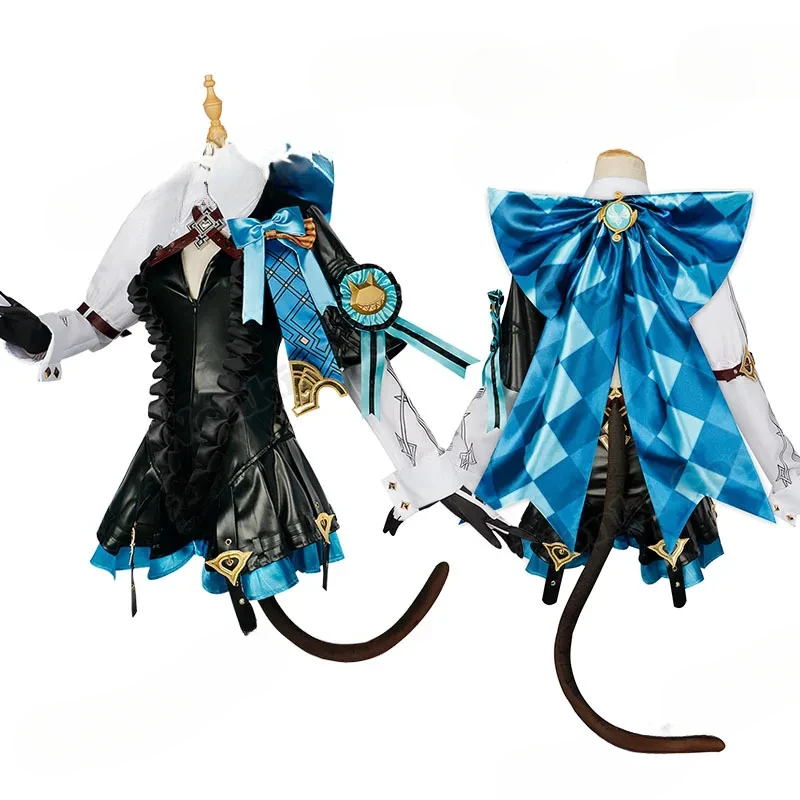 Линетт Косплей Костюм Парик Фонтейн Близнецы Сестра Комбинезон Платье Женщины