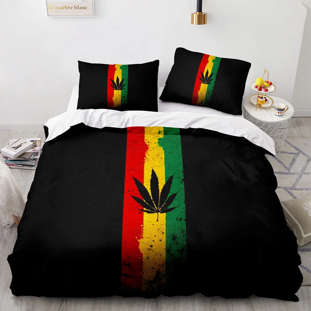 

Bedding Set Single Twin Full Queen King Size Maple leaf Bed Set Aldult Kid Bedroom Duvetcover Sets 3D Anime 031