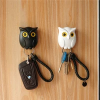 1pcs creative night owl key holder black white brown magnetic holder magnets key hanger hook hanging key open eyes home decor