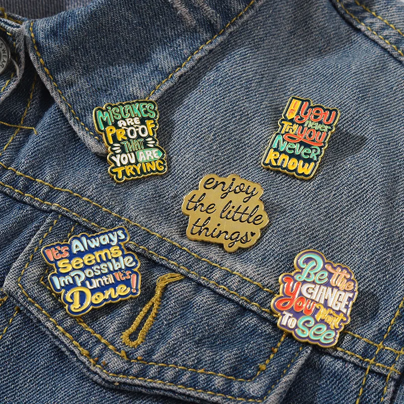 

Simple Letter Enamel Pin Colorful Lapel Badges Fun Jewelry Gift For Friends Letter Brooch Lapel Badge Bag Denim Coat Anime Pins
