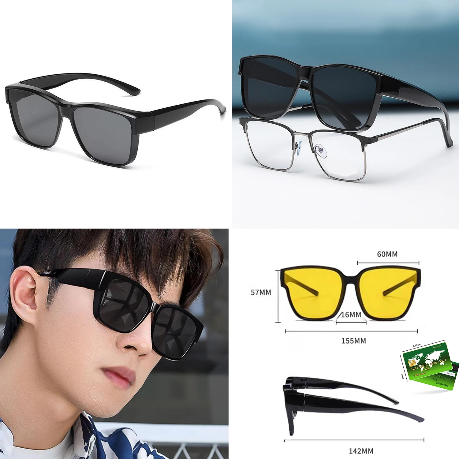 Новинка модные поляризационные солнцезащитные очки для близорукости по рецепту