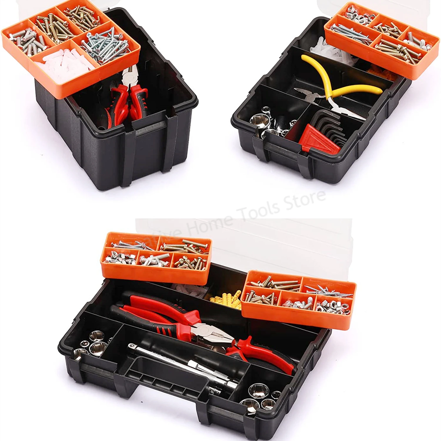 

Tool Box Multi Grid Plastic Empty Suitcase Tools Storage Box Parts Screw Storage Box Garage Tool Organizer Box Piece Box Toolbox
