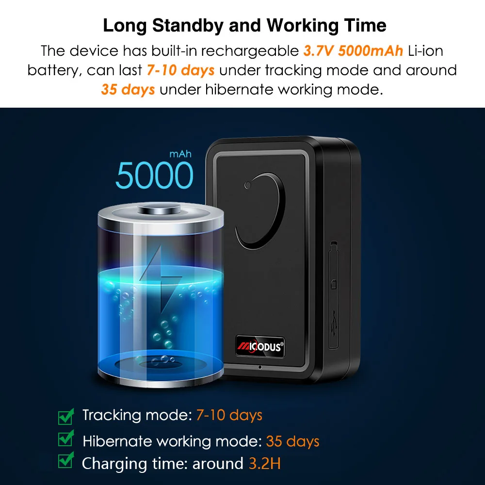 Автомобильный трекер 4G MiCODUS ML500G сильный магнитный GPS-устройство слежения за