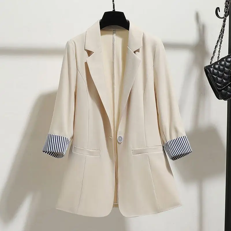

Small Suit Jacket Female Korean Version of Slim Drape Thin Section Seven-point Sleeve Suit Top