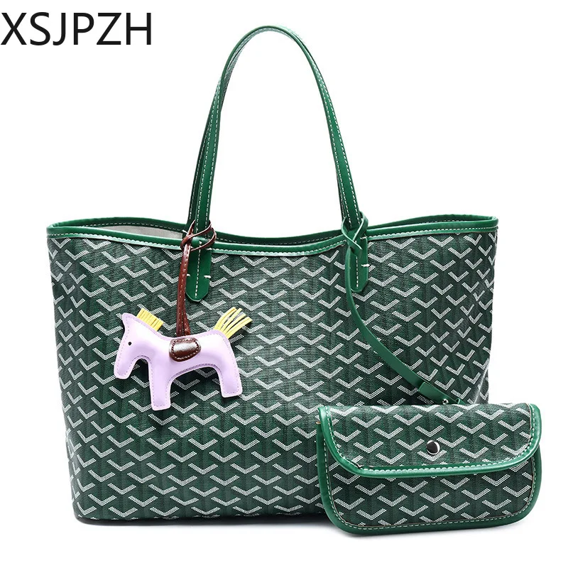 

2023 Dog Tooth Bag Female Graffiti Korea Dadongmen Mommy Bag Handbag Large Tote Bag Pu Material Fashion Tideway Versatile