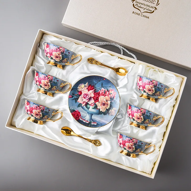 

Afternoon Box Bone Gift Top-grade Tea Cup Set Coffee Exquisite Porcelain Set Tea Cup British Set And Dish Ceramics Luxury Light