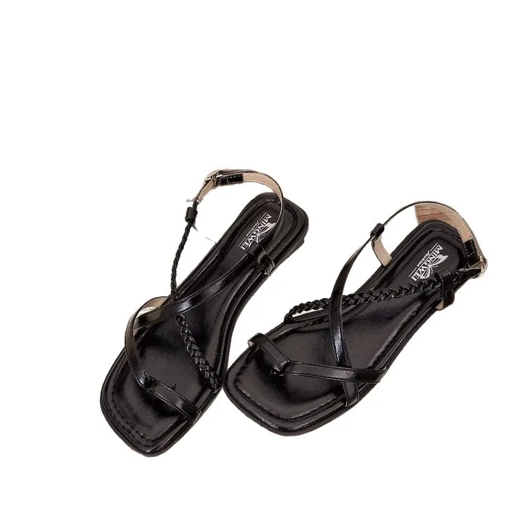 Женские модные туфли с квадратным носком 2026: шлепанцы, сандалии на платформе, босоножки с ремешками, бежевые летние туфли на каблуке, люксовые корректирующие туфли на шнуровке (art.: 3920d9b341b14) - 3920d9b341b14