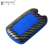 smart remote fob key case shell cover carbon fiber look for kia k9 cadenza k7 smart remote key jacket case car styling cover