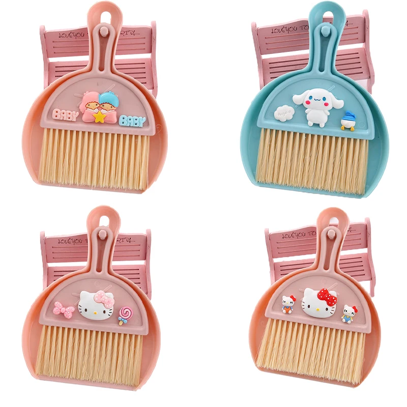 21 см Sanrios Kawaii Cinnamoroll Kitty Littletwinstars маленькая метла для чистки рабочего стола Милая