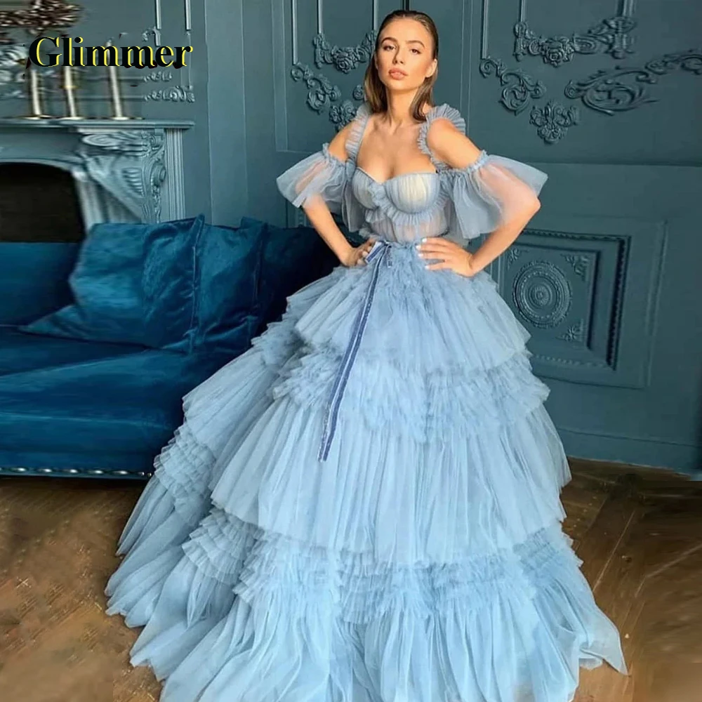 

Glimmer Elegant Tiered Evening Dresses Formal Prom Gowns Customizable Colors Abendkleider Vestidos De Gala For Women 2023 Pleat