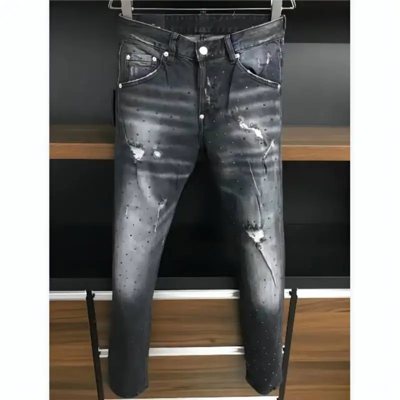 

Men's DSQUARED2 Hot drilling Jeans Pencil Pants Motorcycle Party Casual Pants Streetwear 2021 Denim Men's 9708#