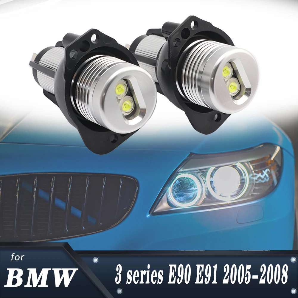 

DXZ 2pcs LED Angel Eyes Marker Lights Bulbs Lamp Canbus No Error for BMW 3-series E90 E91 Pre-facelift 2005-2008 20W 1000LM