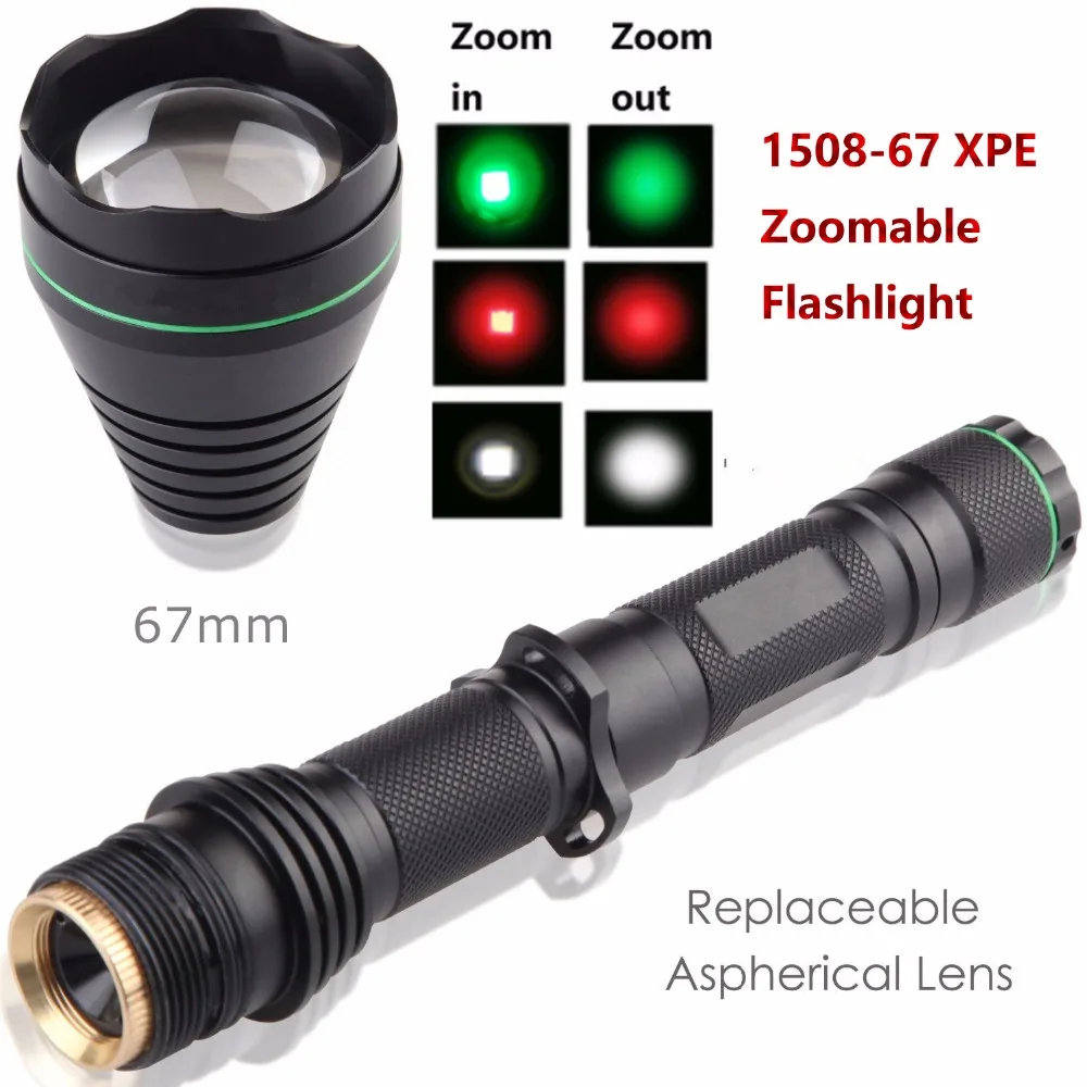 

UniqueFire 1508-67 XPE светодиодный фонарик с масштабируемым фонариком, Длинные снимки, 3 режима, Охотничья лампа для кемпинга,