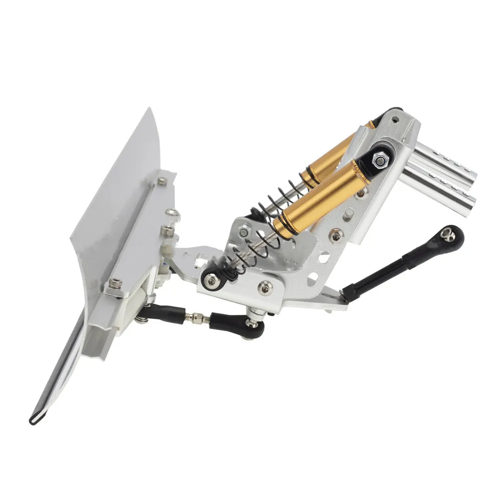 Metal Snow Shovel Dual Steering Gear Up Down Left Right Two Way Moving for 1/10 RC Car enlarge