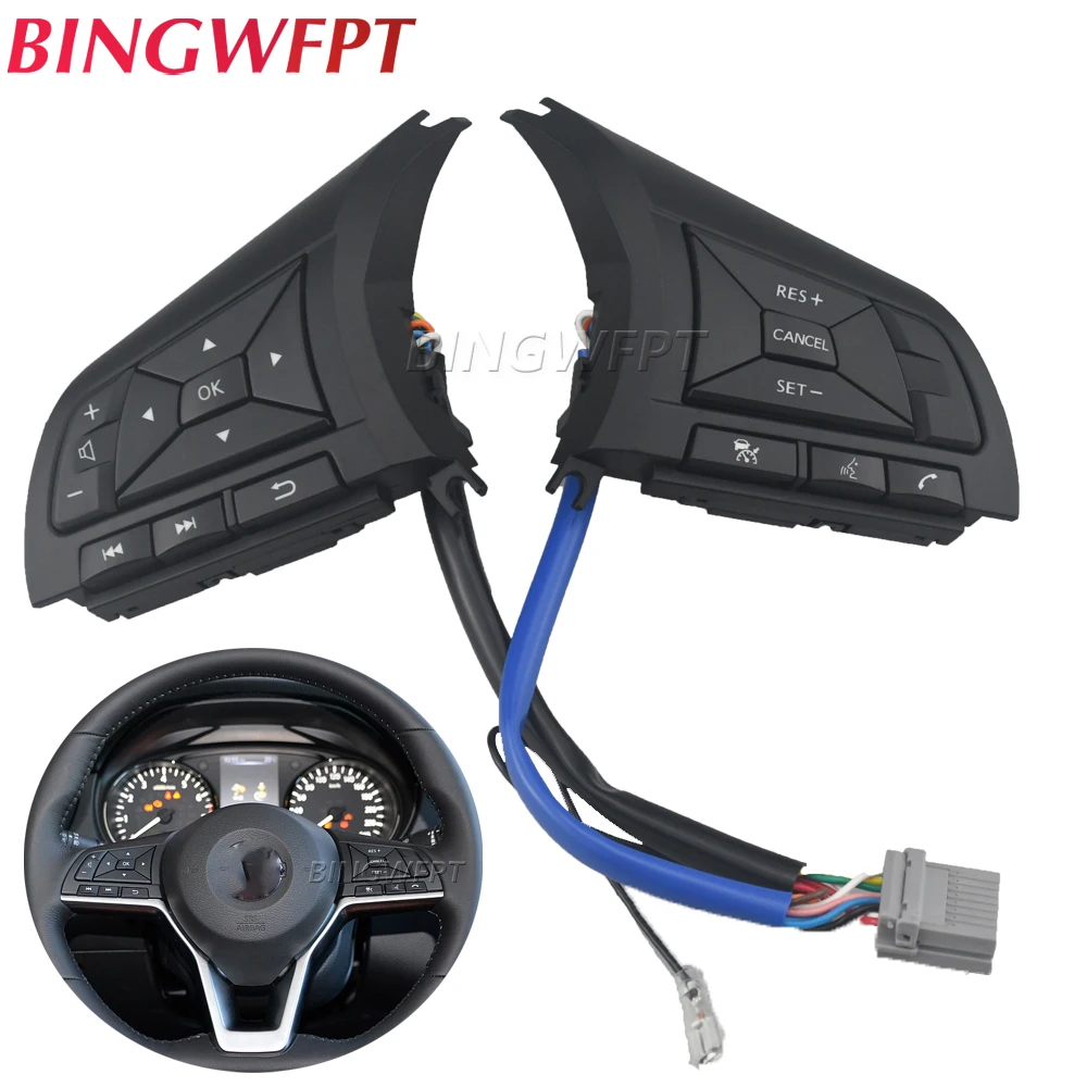 

Многофункциональные кнопки аудиокруиз-контроля на рулевом колесе для Nissan Note Epower-2018 Np300 2017, кнопка переключения подсветки