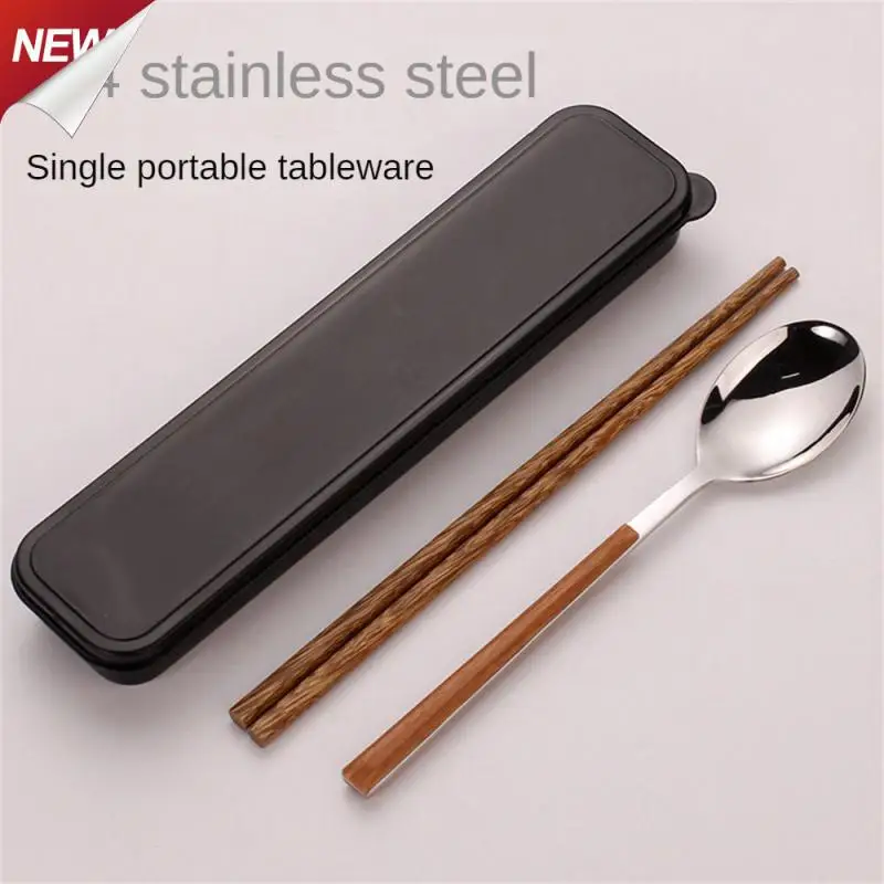 Three-piece Set Stainless Steel Students Tableware One-perso