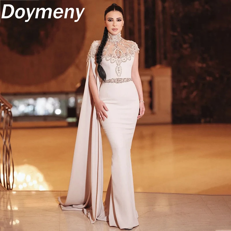 

Doymeny Elegant Prom Dresses Beaded Halter Mermaid Cocktail Formal Evening Party Gowns2023 vestido de gala فساتين للحفلات الراقص