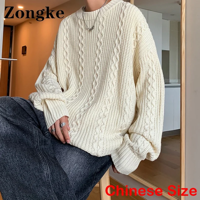 

Zongke Vintage Fall Sweater Men Clothing Knitted Sweaters For Men Winter Clothes Pullover Men Tops 2XL 2022 Autumn New Arrivals