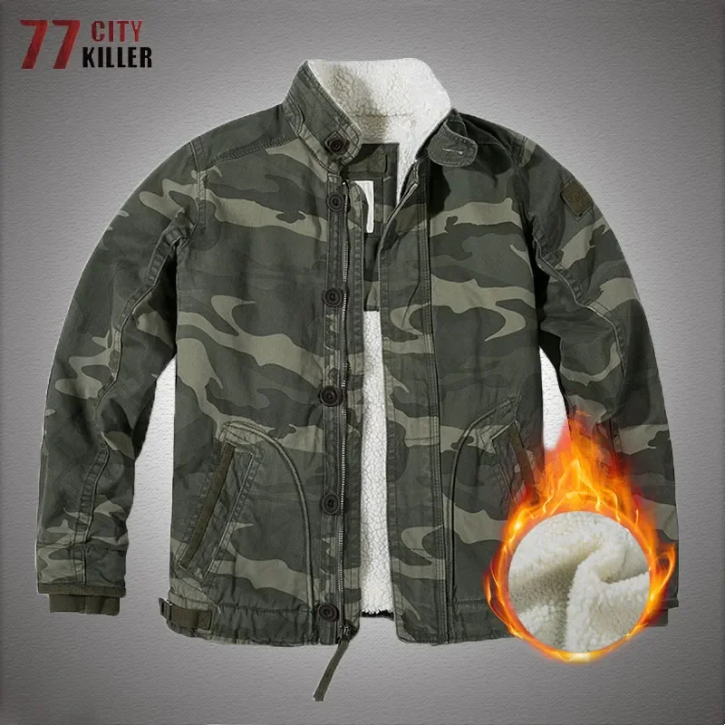 

NEW 2023 Wool Liner Jacket Men Military Camouflage Fleece Thick Warm Windbreaker Coats Outdoor Windproof Jackets Jaqueta Masculi