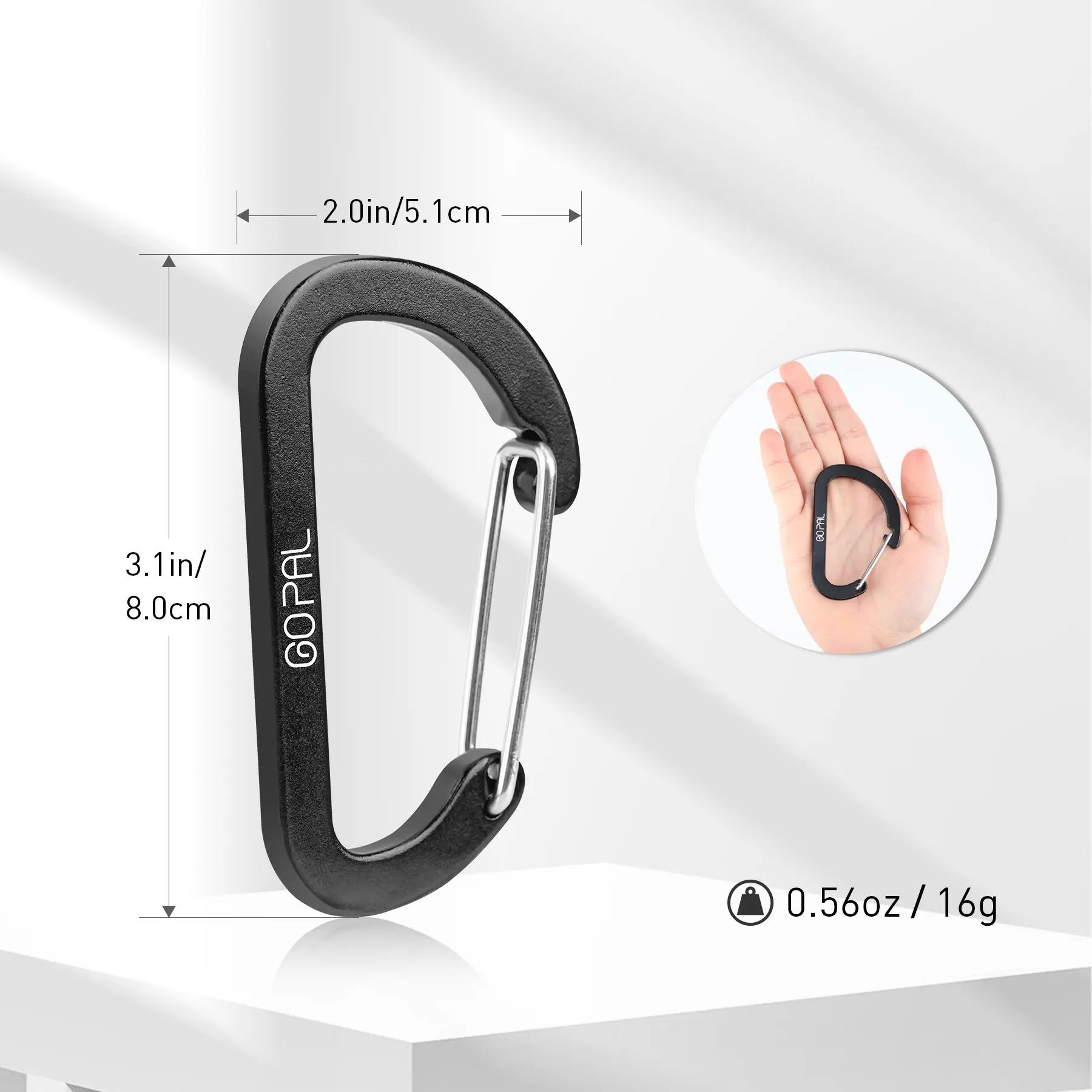 Go Pal GP02 8 шт. зажимы-карабины брелок из алюминиевого сплава зажим-карабин D-кольца