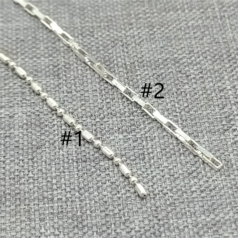 Sterling Silver Rectangle Cable Chain 925 Silver Diamond Cut Bead Unfinished Chain Footage 100cm
