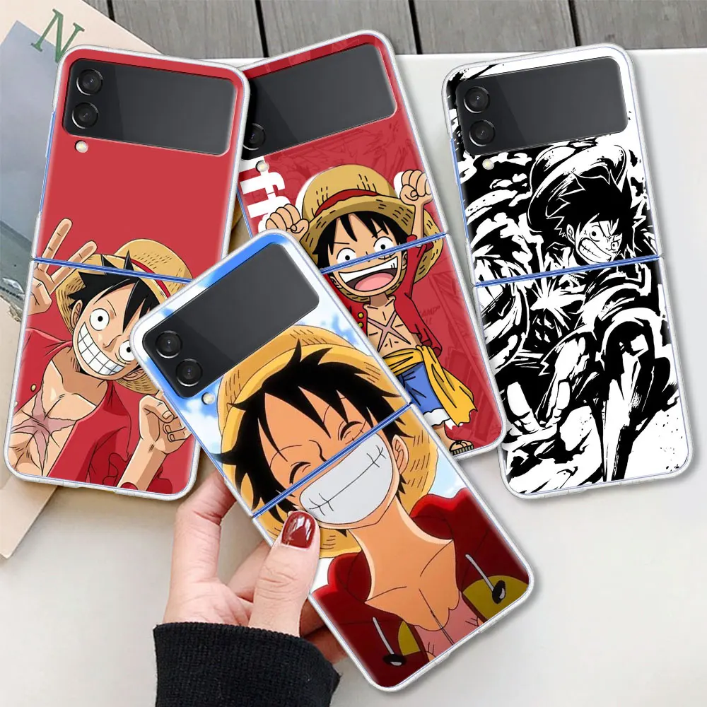 

Anime One Piece Luffy Zoro Case For Samsung Galaxy Z Flip 3 5G PC Luxury Hard Cell Phone Cover ZFlip 6.7" Transparent Coque