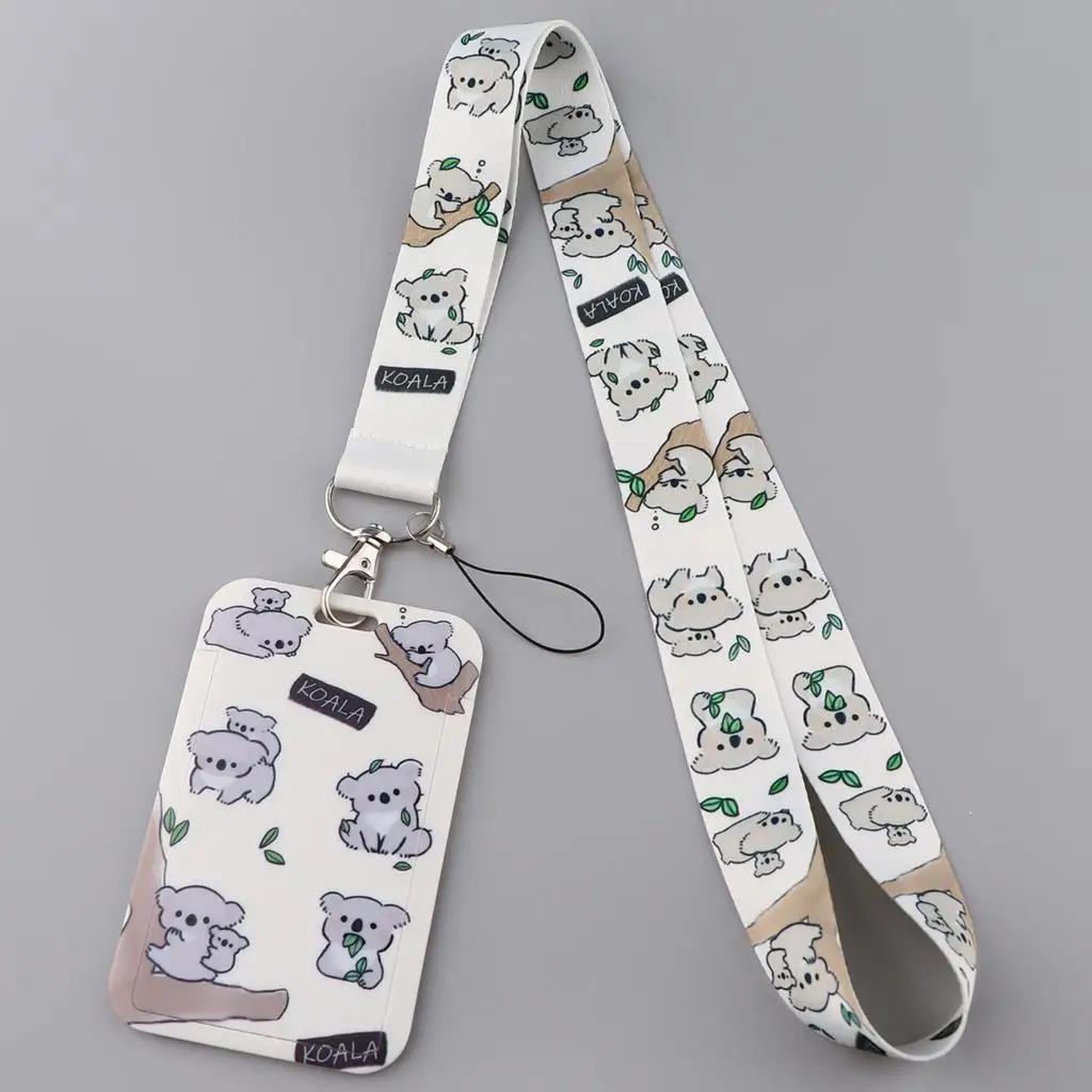 

Koala Neck Strap Lanyards Keychain Badge Holder ID Credit Card Pass Hang Rope Lariat Lanyard for Keys Cute Accessories Gifts