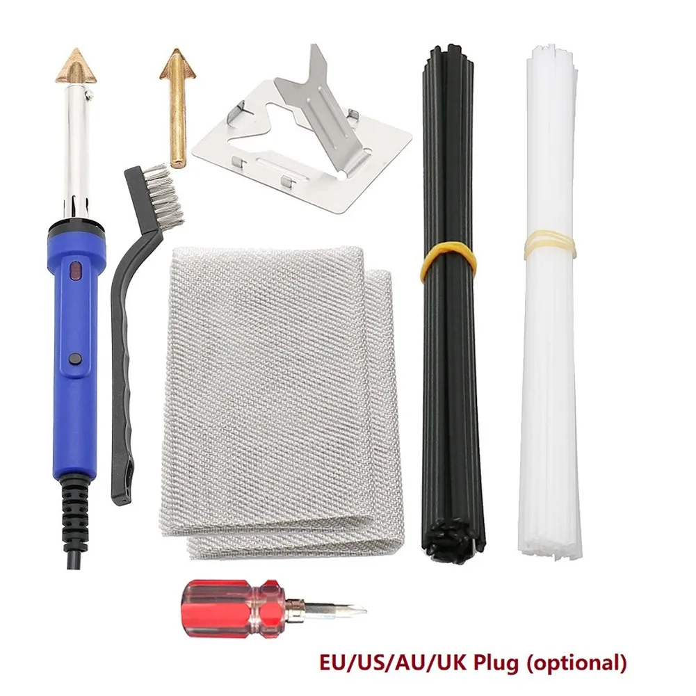80W Plastic Welder UK/US/AU/EU Plug Electric Soldering Iron Welding Tool Kit For Car Bumper Kayak Repair