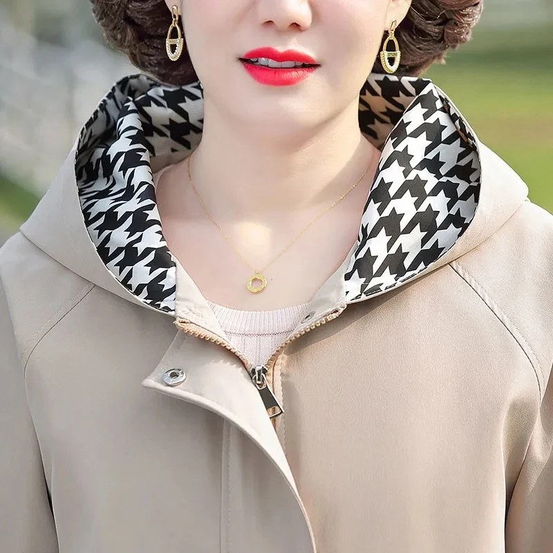 5XL женская куртка с капюшоном для пожилых людей среднего возраста ветровка мамы