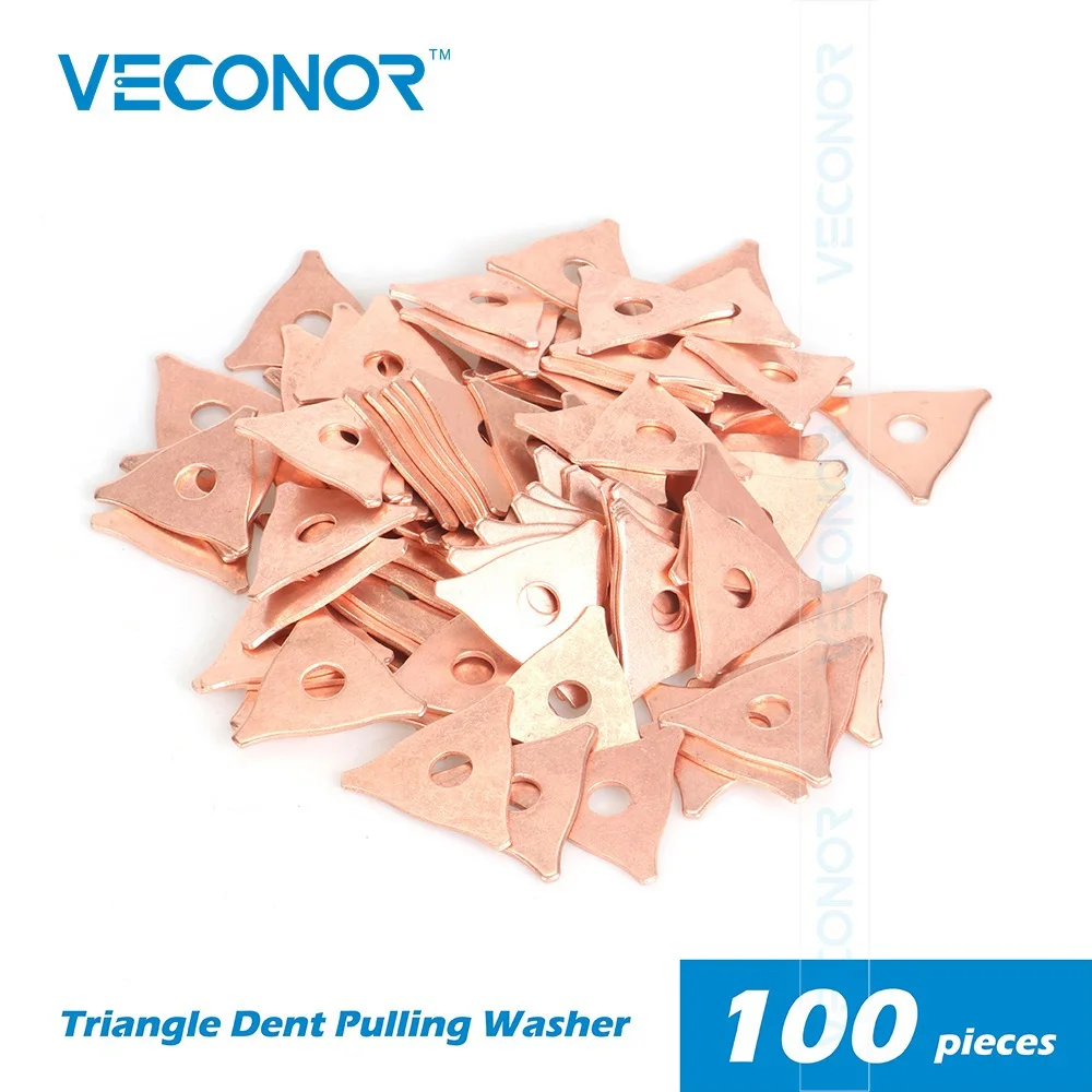 Фото 100pcs pack dent pulling triangle washer for spot welder panel pulling star washer spot welding machine consumables №1