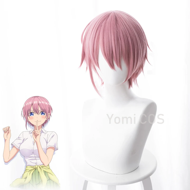 

Anime The Quintessential Quintuplets Nakano Ichika Wig Cosplay Halloween Costume for Women Girls Tau Pink Short Hair Wig Cute