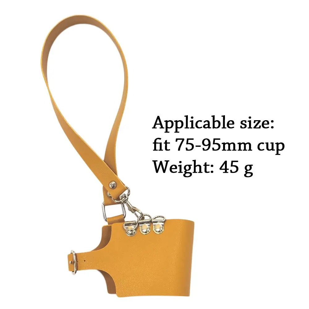 Многоразовый кожаный держатель для кофейной чашки с ручкой портативный