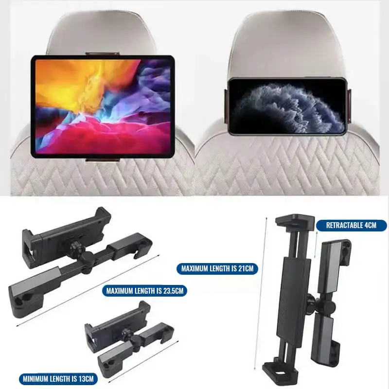 Купи Headrest Tablet Mount Retractable car tablet stand rear mobile phone tablet general expansion frame Dropshipping за 625 рублей в магазине AliExpress