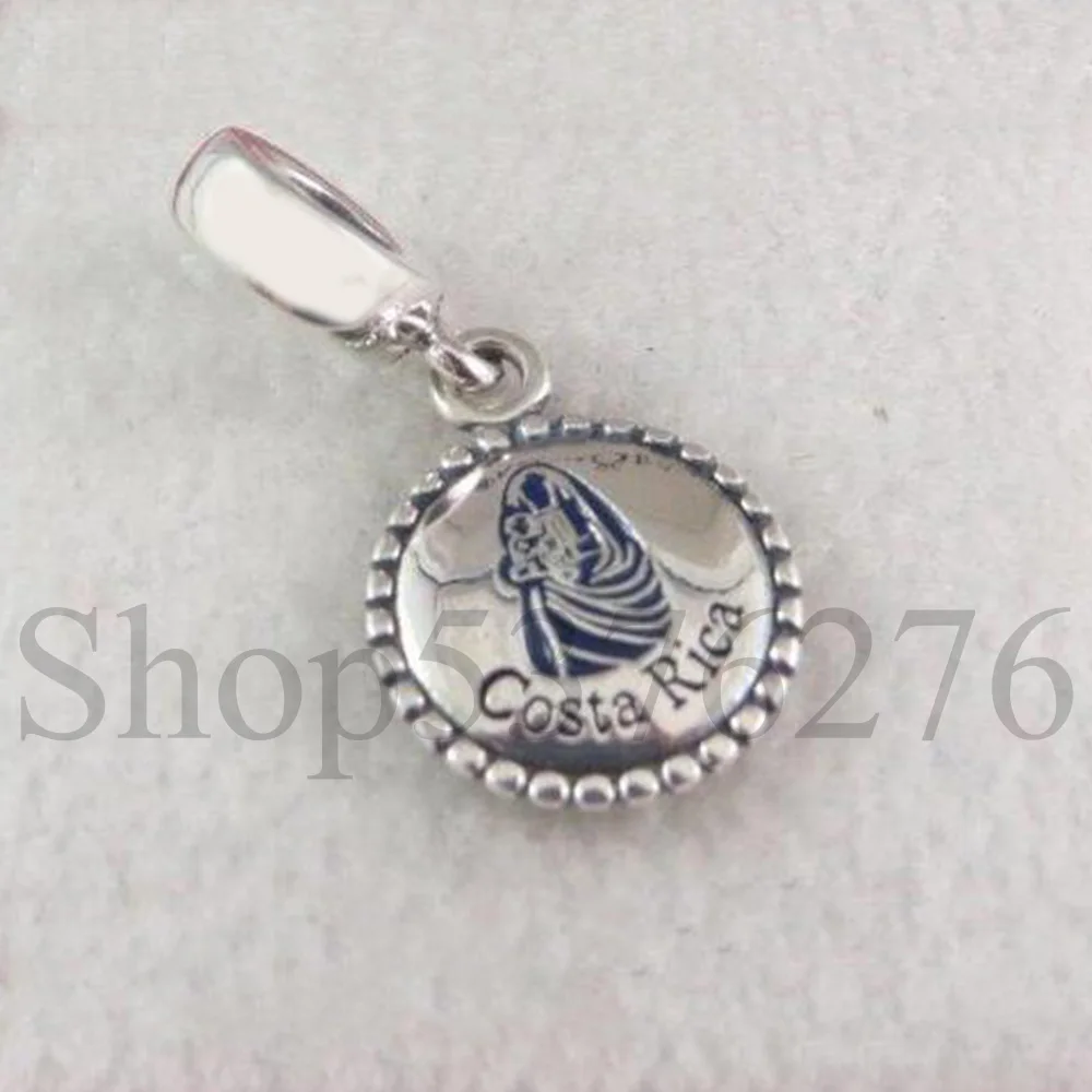 Бусина из стерлингового серебра 925 пробы Viva Mexico Sombrero Costa Rica Travel Dangle Charm Fit Pandora