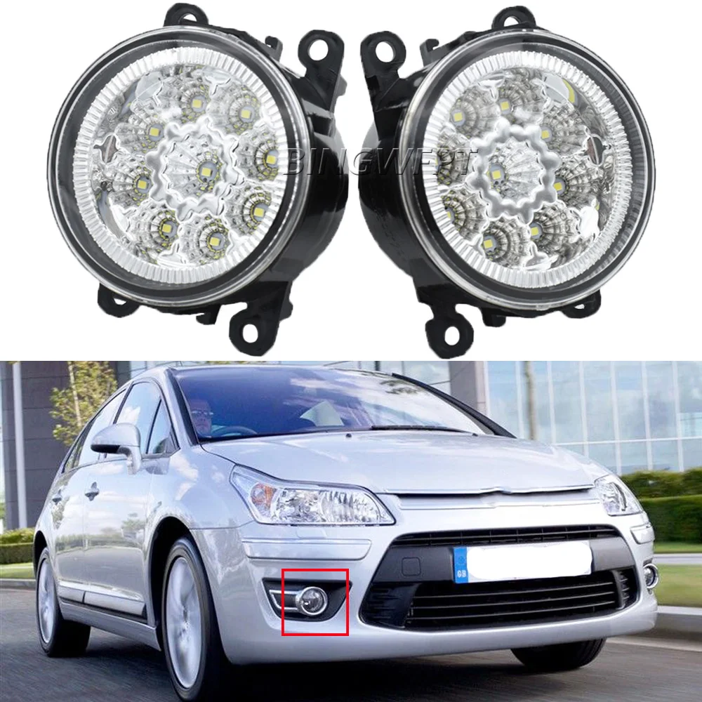 

High quality for Citroen C3 C4 C5 C6 C-Crosser Xsara Picasso 1999-2015 Headlight LED Fog Light Halogen Foglights Fog Lamp