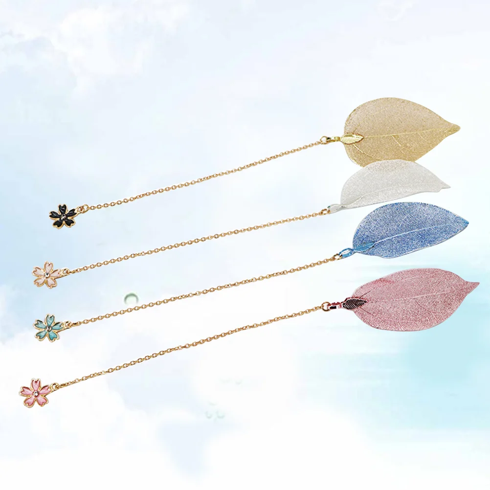 

4pcs Alloy Pendant Practical Page Markers Clips for Room Office