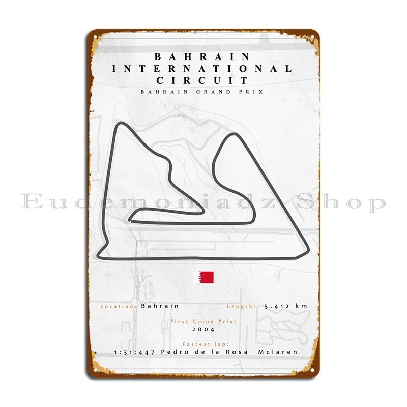 Бахрейнская цепь Fomula 1 металлические знаки ржавый винтажный вечерние Club настроить жестяной знак плакат