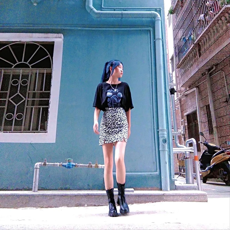 Женская юбка с леопардовым принтом в готическом стиле |