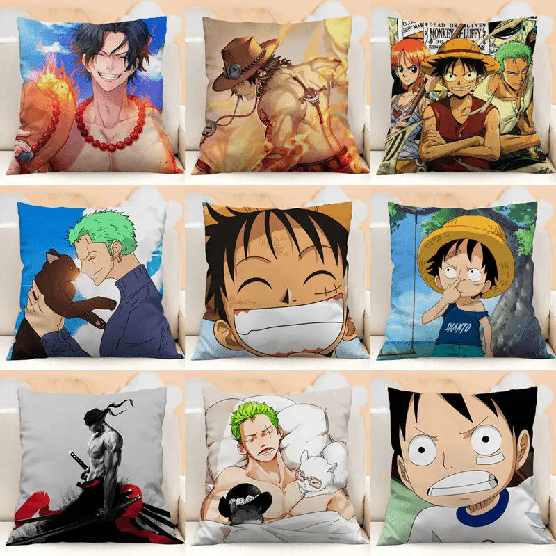 

Comic Pirates Pillowcases Cartoon Zoro Pillows Case for Bedroom Boy Girl Kid Gift Room Sofa Bed Pillow Covers Home Decor 40x40cm