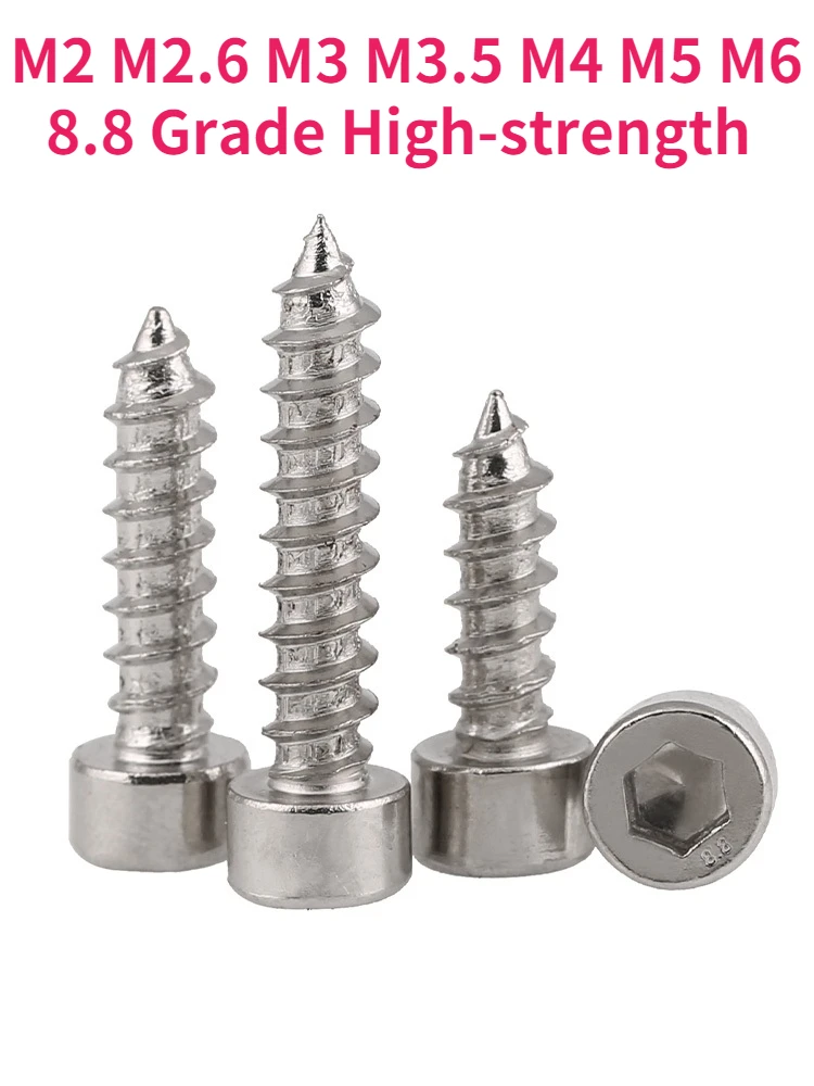 

M2 M2.6 M3 M3.5 M4 M5 M6 8.8 Grade Cylindrical Head Hex Hexagon Socket Self-Tapping Screw Cup Head Wood Screws