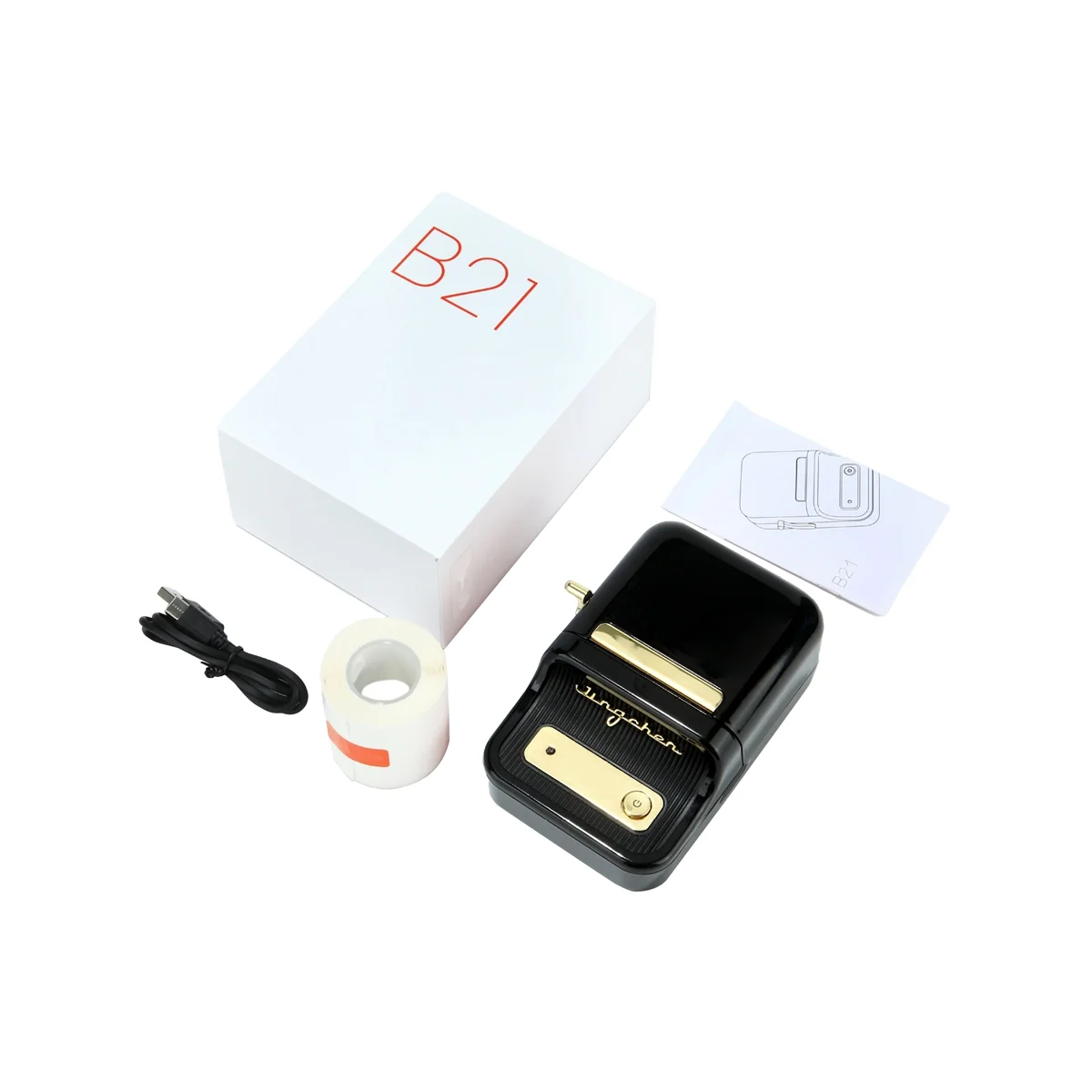 

B21 Barcode Label Maker Wireless Thermal Printer for Office Commercial Pocket Mini Bluetooth Printer with Label,Black