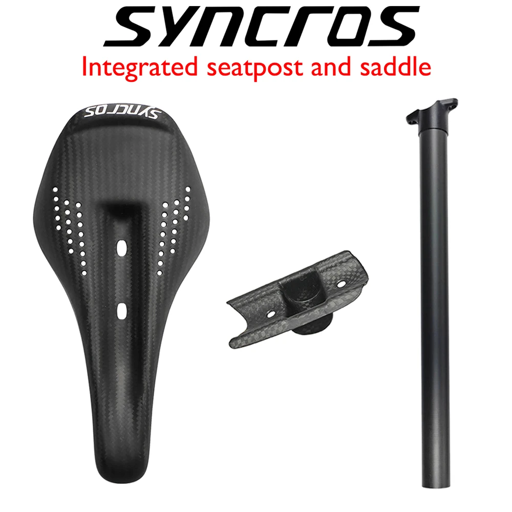 Фото Интегрированная карбоновая система седла и подседельного штыря Syncros 255/128 мм, 56,8 г (седло) + 117-143 г (штырь) для гравийных, шоссейных и городских велосипедов №4