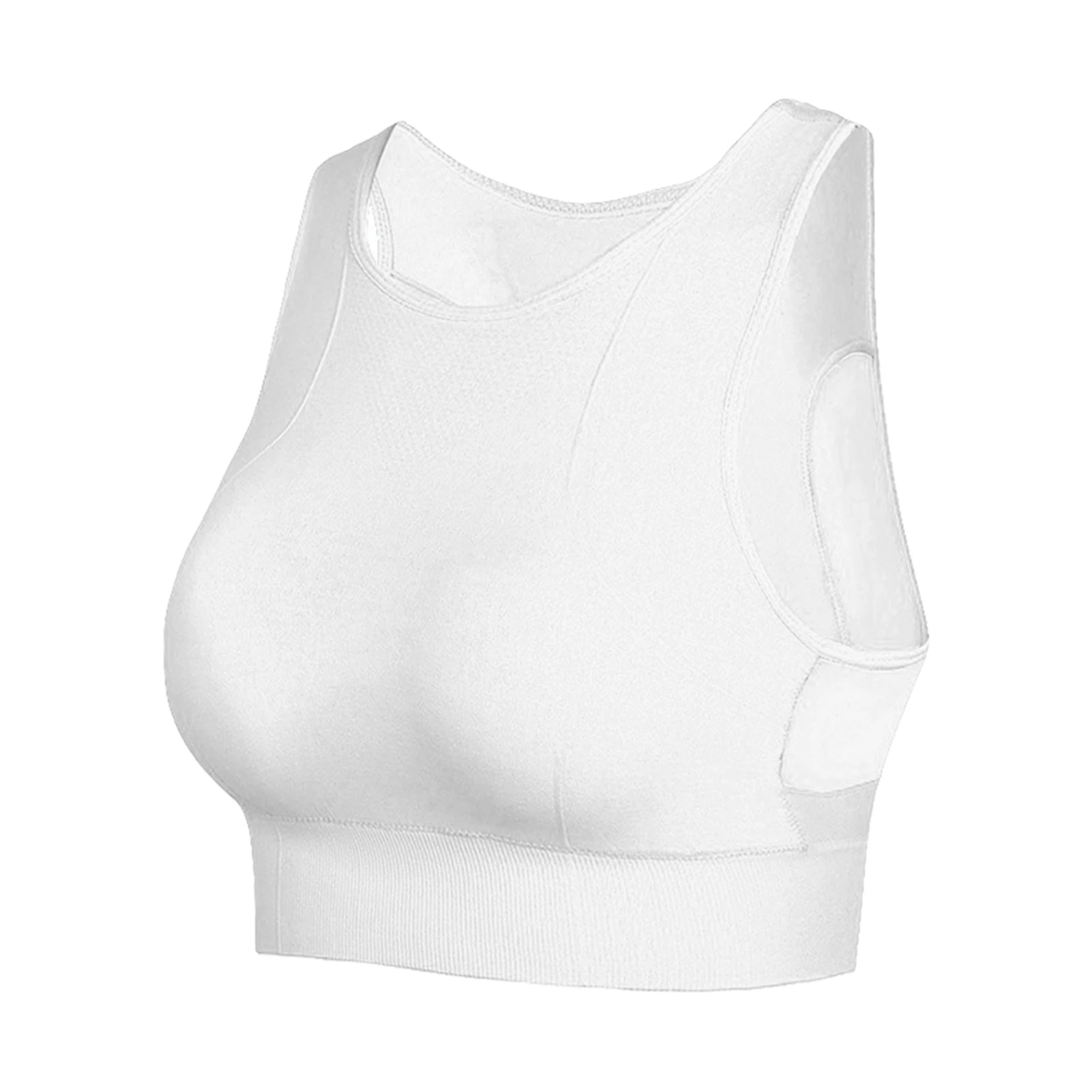 

Women Soft Running Mesh Cut Quick Dry Yoga Fitness Wire Free Middle Impact Shockproof Workout Sports Bra Longline Training