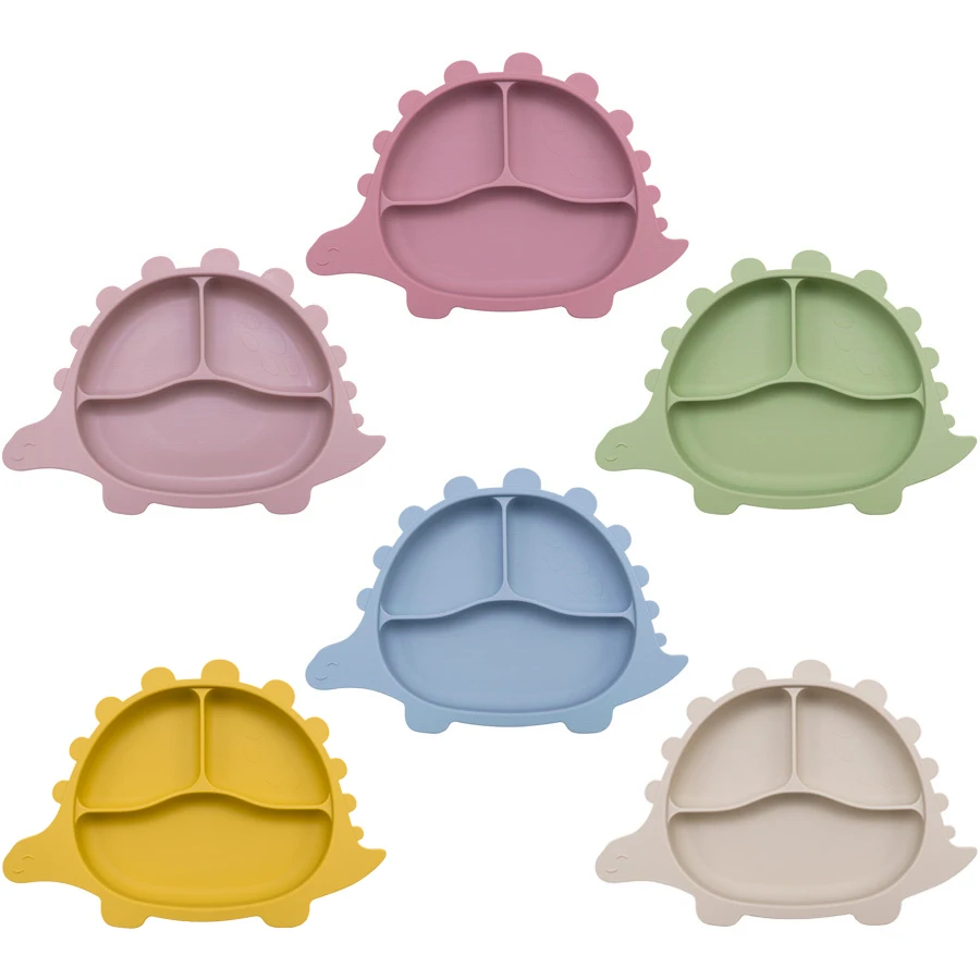 1 шт. детская силиконовая тарелка-динозавр без бисфенола