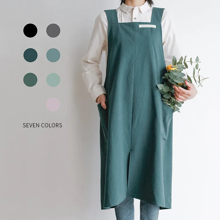 

Restaurant Increase Literary Freshness Japanese And Korean Aprons Home Clothes Smocks Flower Shops Coffee Overalls Can Add LOGO