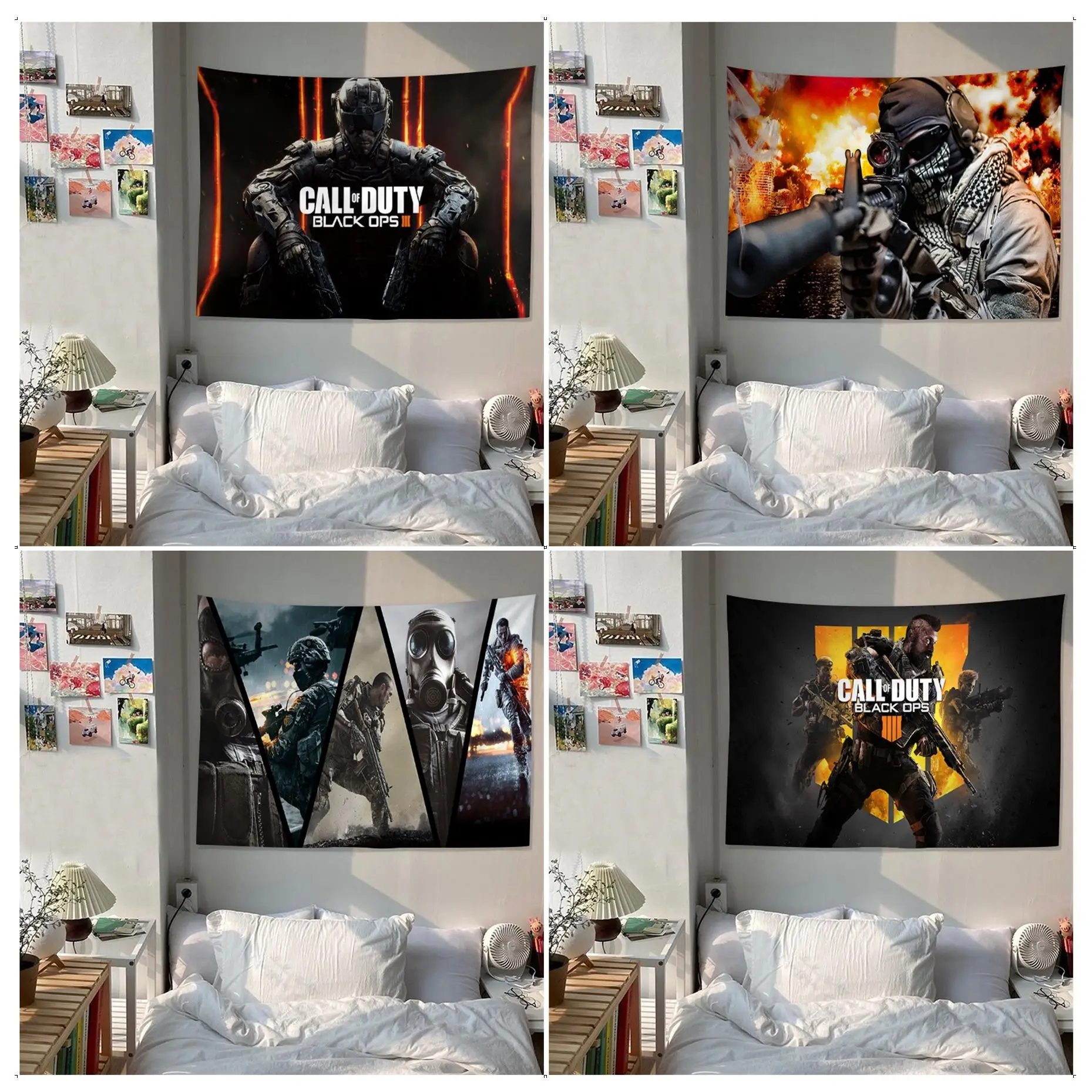 

Call Of Duty Chart Tapestry Hippie Flower Wall Carpets Dorm Decor Kawaii Room Decor